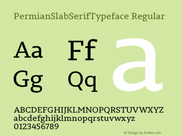PermianSlabSerifTypeface Regular Version 1.000 Font Sample