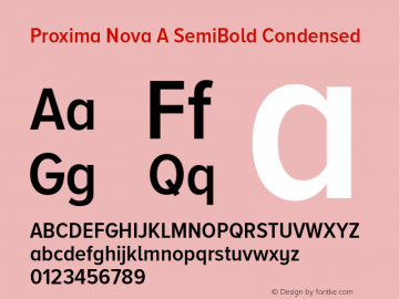 Proxima Nova A SemiBold Condensed Version 2.001图片样张
