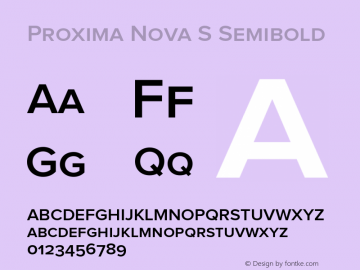 Proxima Nova S Semibold Version 2.003 Font Sample