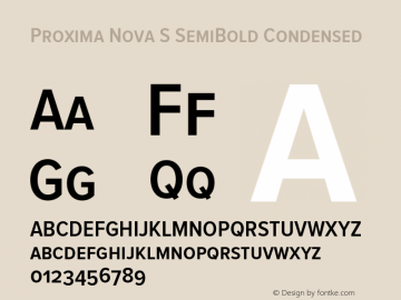 Proxima Nova S SemiBold Condensed Version 2.003图片样张