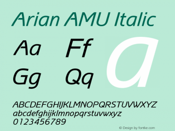 Arian AMU Italic Version 4.001图片样张