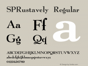 SPRustavely Regular 6/11/97 Font Sample
