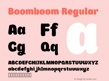 Boomboom Regular Version 1.000 Font Sample