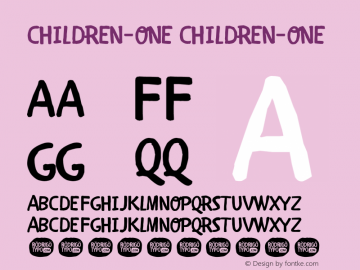 CHILDREN-ONE CHILDREN-ONE Unknown Font Sample