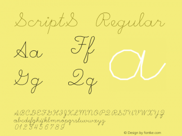 ScriptS Regular Macromedia Fontographer 4.1.3 4/16/97 Font Sample
