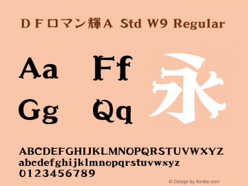 ＤＦロマン輝Ａ Std W9 Regular Version 1.000图片样张