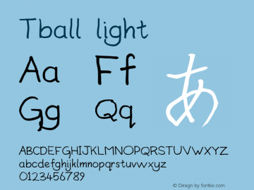 Tball light Version 001.000 Font Sample