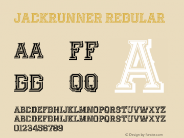 JackRunner Regular Unknown Font Sample