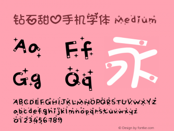 钻石甜心手机字体 Medium 7.1d1e1 Font Sample