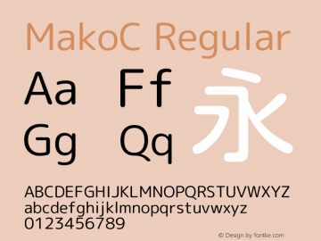 MakoC Regular Version 1.046.20120229 Font Sample