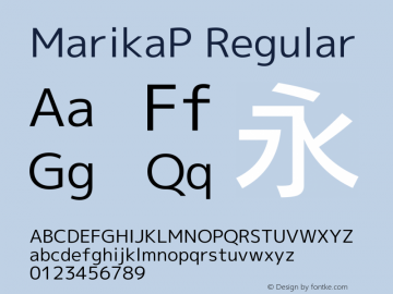 MarikaP Regular Version 1.047 Font Sample