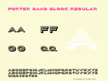 Porter Sans Block Regular Version 1.000 Font Sample