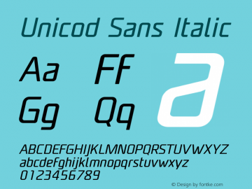 Unicod Sans Italic Version 1.000图片样张