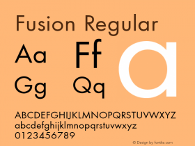 Fusion Regular 3.1 Font Sample
