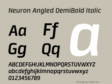 Neuron Angled DemiBold Italic 001.000 [CYR] Font Sample