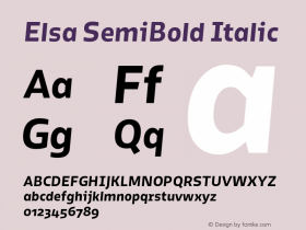 Elsa SemiBold Italic Version 1.000; Font Sample