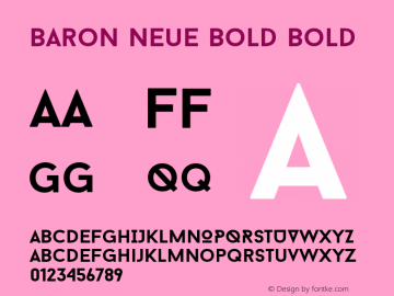 Baron Neue Bold Bold Version 1.000 Font Sample