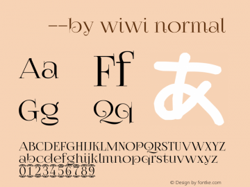 落雁体--by wiwi normal Version 0.2.0-beta Font Sample