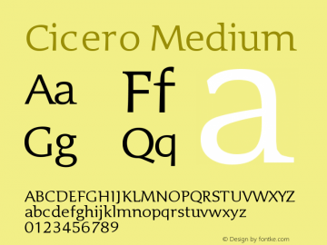 Cicero Medium Version 001.000 Font Sample