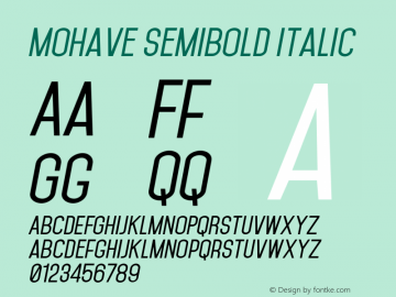 Mohave SemiBold Italic Version 2.00 2013 Font Sample