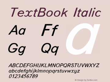 TextBook Italic Converted from d:\win\system\BUI____W.TF1 by ALLTYPE图片样张