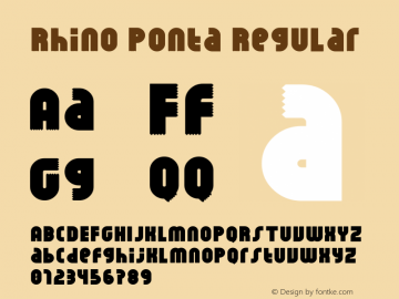 Rhino Ponta Regular Version 1.000 2013 initial release Font Sample