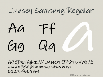 Lindsey Samsung Regular Version 1.20; KOR johab; build 20131014 Font Sample