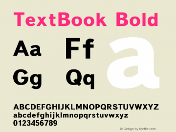 TextBook Bold Converted from t:\TEXTBB.BF1 by ALLTYPE Font Sample