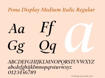 Pona Display Medium Italic Regular Version 1.000图片样张