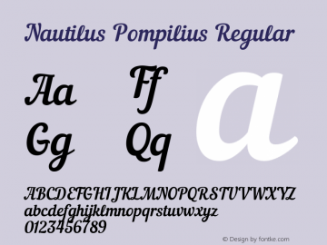Nautilus Pompilius Regular 001.000 Font Sample