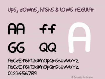 Ups, Downs, Highs & Lows Regular Unknown Font Sample