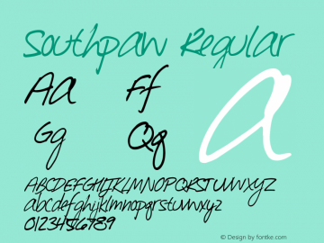 Southpaw Regular Version 1.000 Font Sample