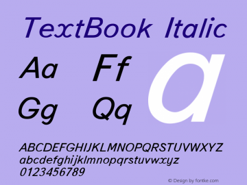 TextBook Italic Converted from d:\win\system\BUI____W.TF1 by ALLTYPE图片样张