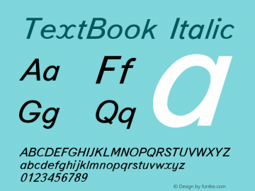 TextBook Italic Converted from t:\TEXTBI.TF1 by ALLTYPE图片样张