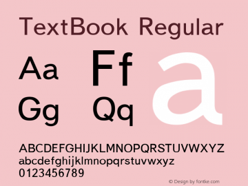 TextBook Regular Converted from d:\win\system\BUN____W.TF1 by ALLTYPE图片样张