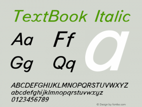 TextBook Italic Converted from d:\win\system\BUI____W.TF1 by ALLTYPE Font Sample
