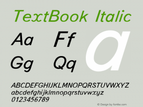 TextBook Italic Converted from d:\win\system\BUI____W.TF1 by ALLTYPE图片样张