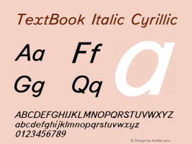 TextBook Italic Cyrillic 001.000 Font Sample