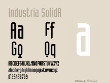 Industria SolidA Altsys Fontographer 4.1 19.05.1998 Font Sample