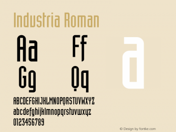 Industria Roman 001.000 Font Sample