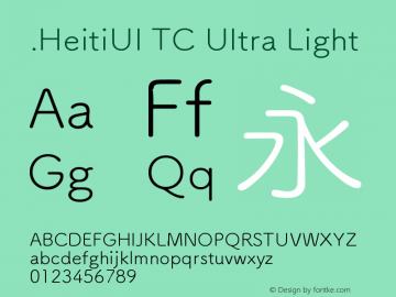 .HeitiUI TC Ultra Light 9.0d9e4图片样张