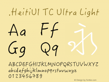 .HeitiUI TC Ultra Light 9.0d9e4图片样张