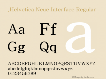 .Helvetica Neue Interface Regular 10.0d35e1 Font Sample