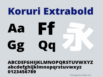 Koruri Extrabold Version 1.00 Font Sample