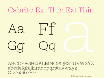 Cabrito Ext Thin Ext Thin Unknown Font Sample