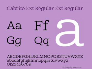 Cabrito Ext Regular Ext Regular Unknown Font Sample