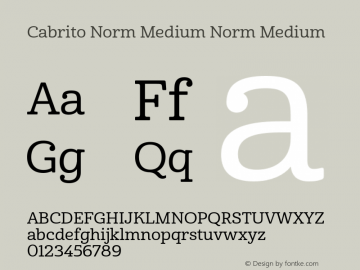 Cabrito Norm Medium Norm Medium Unknown Font Sample