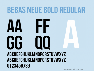 Bebas Neue Bold Regular Version 1.300 Font Sample