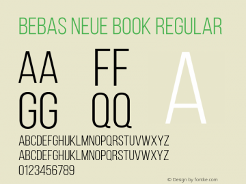 Bebas Neue Book Regular Version 001.003图片样张