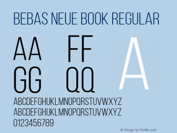 Bebas Neue Book Regular Version 001.003图片样张